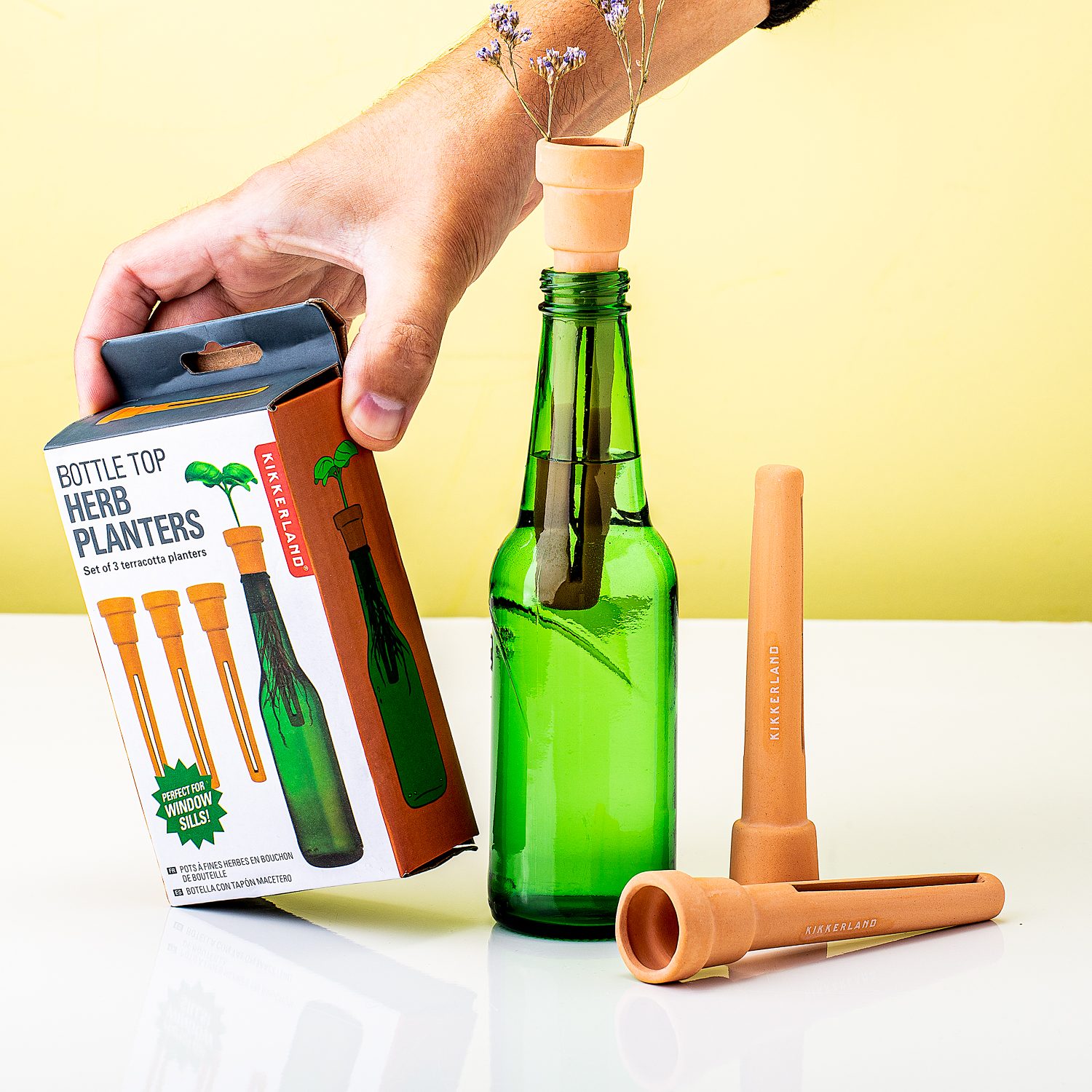 Bottle Top Herb Planters (set Van 3) - Kikkerland