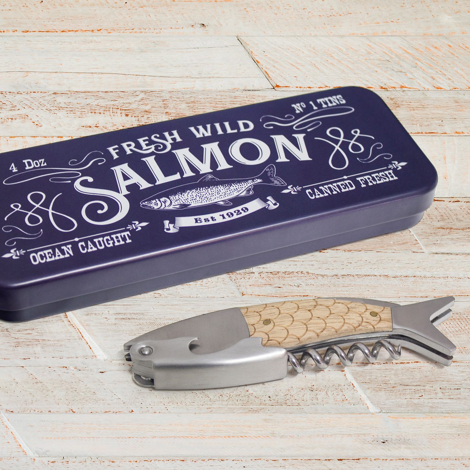 Zalm Kurkentrekker In Cadeaublik - Balvi