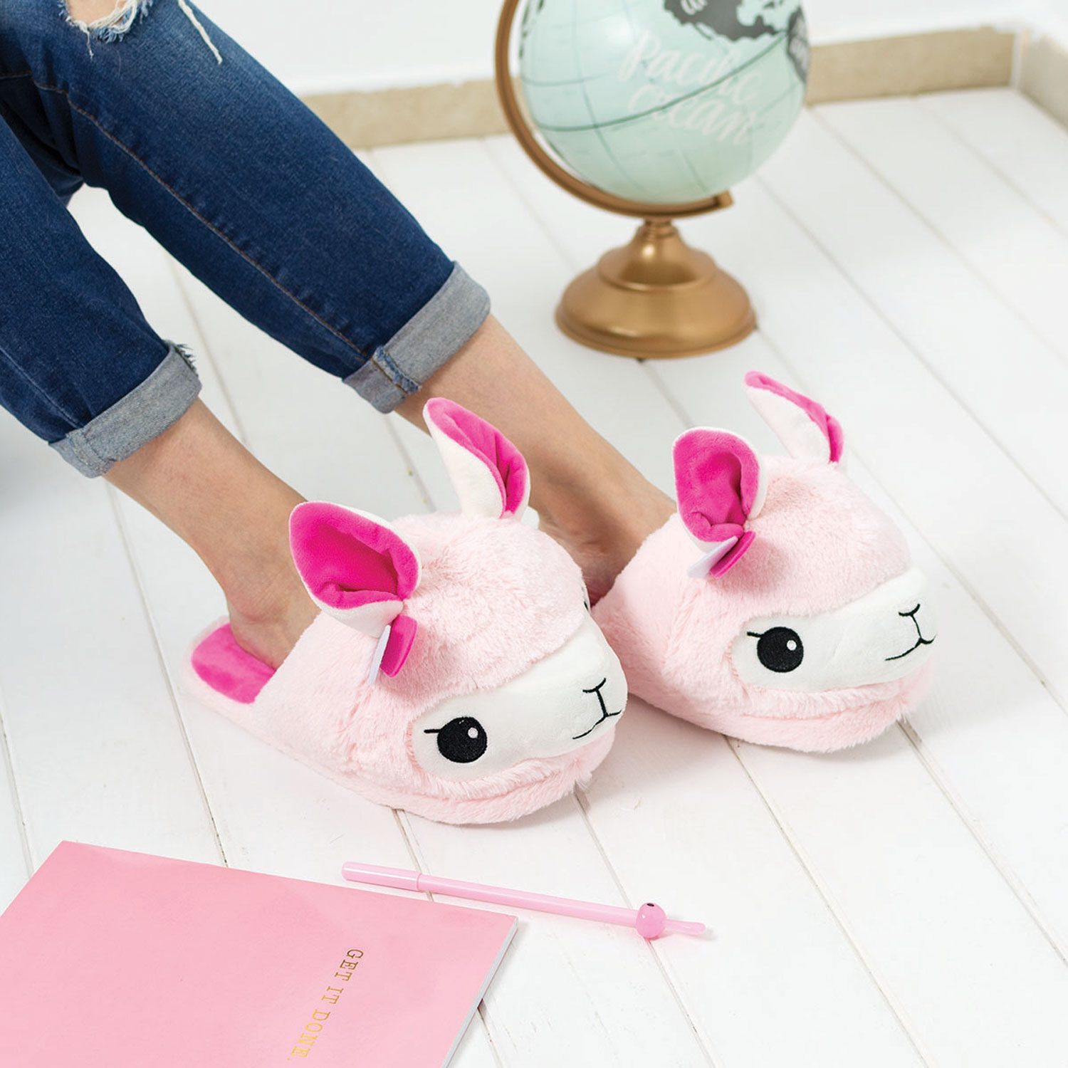 Lama Pantoffels - Roze - Fisura