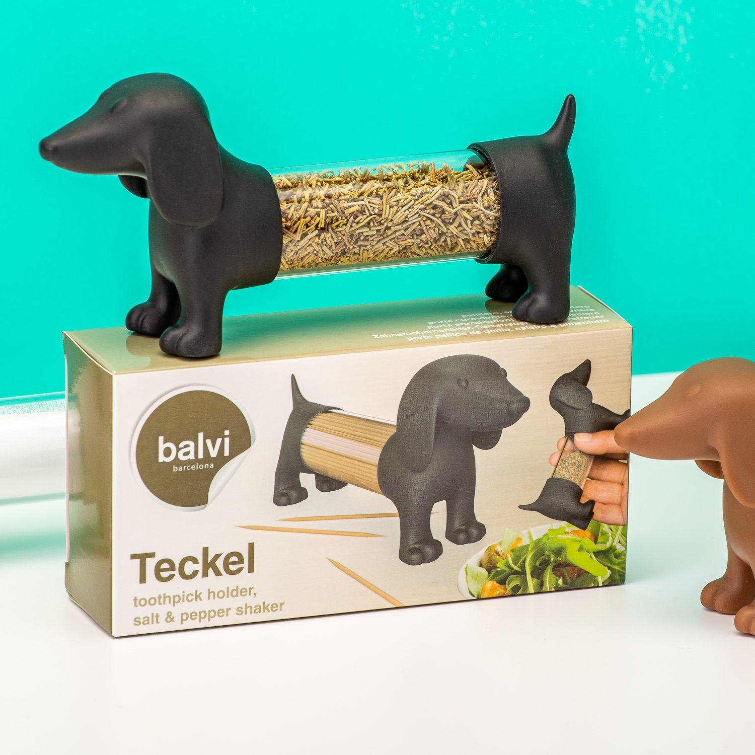 Teckel Cocktailprikkerhouder - Grijs - Balvi