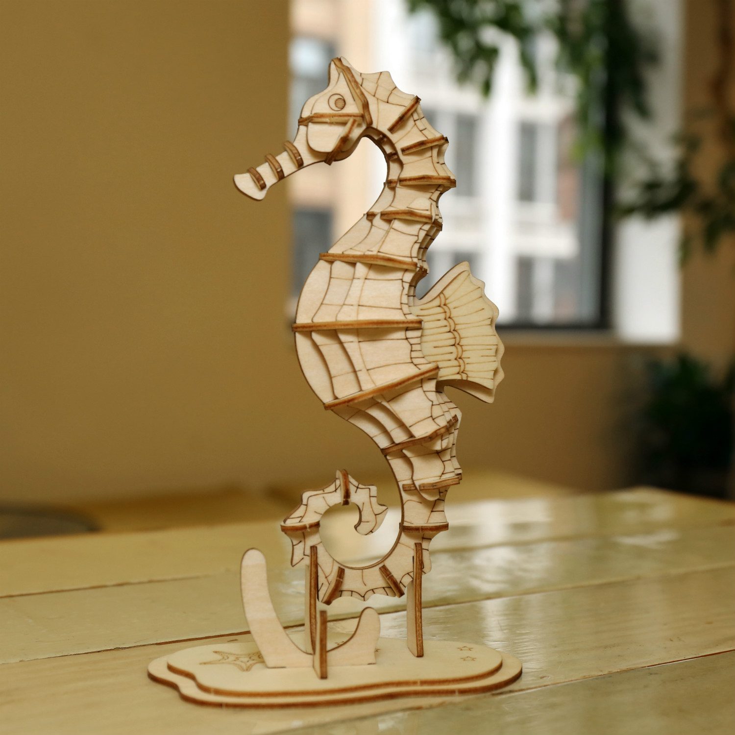 3D Puzzel Van Hout - Zeepaardje - Kikkerland