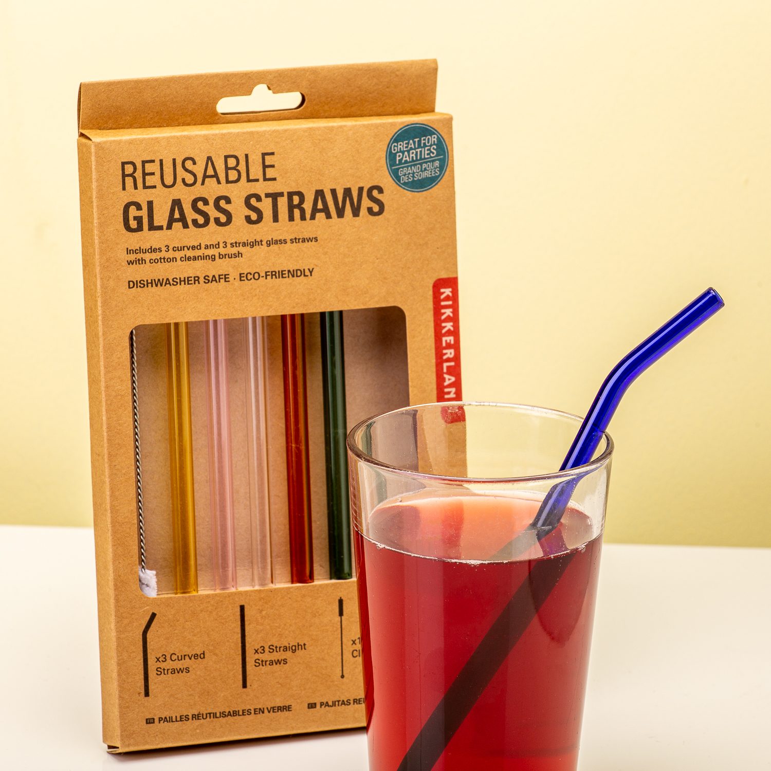 Glazen Rietjes (Set Van 6) - Gekleurd - Kikkerland