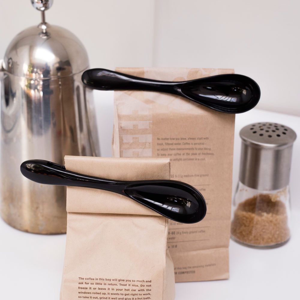 Lepel Clips (Set Van 2) - Zwart - Kikkerland