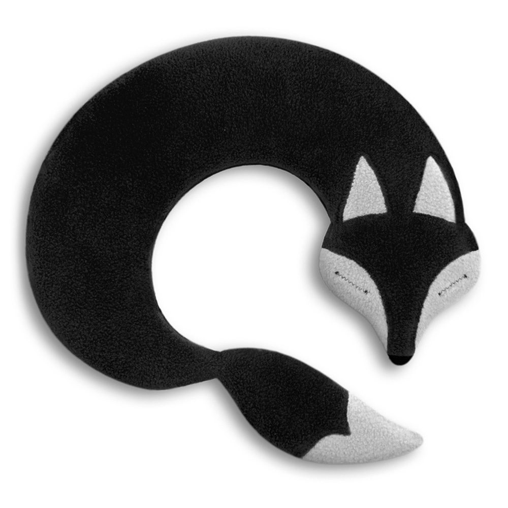 Leschi Noah The Fox Verwarmd Nekkussen - Zwart - Leschi