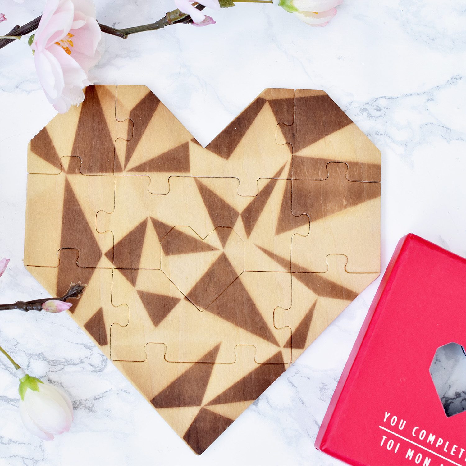 Houten Hart Puzzel - Rood - Luckies