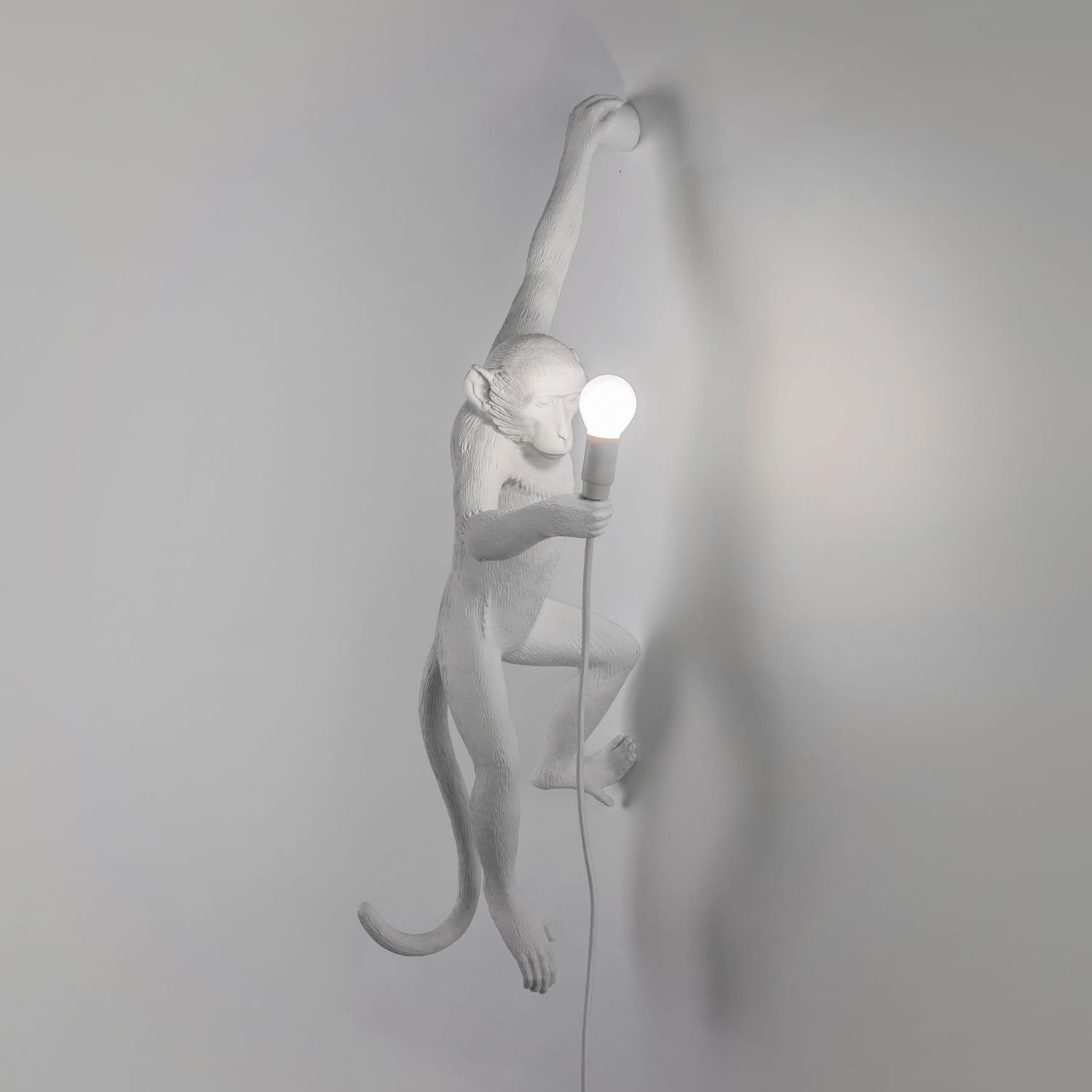 Monkey Lamp - Aan Muur Hangend Links / Wit / Voor Binnen En Buiten - Seletti