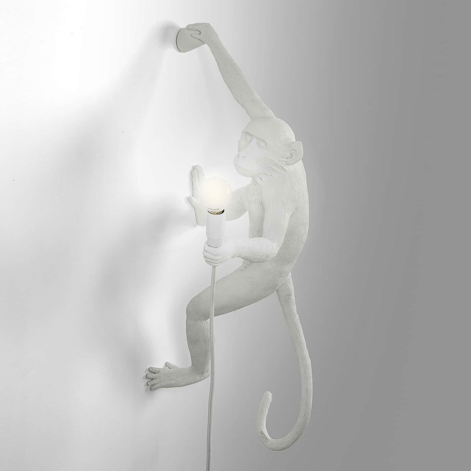 Monkey Lamp - Aan Muur Hangend Rechts / Wit / Voor Binnen En Buiten - Seletti