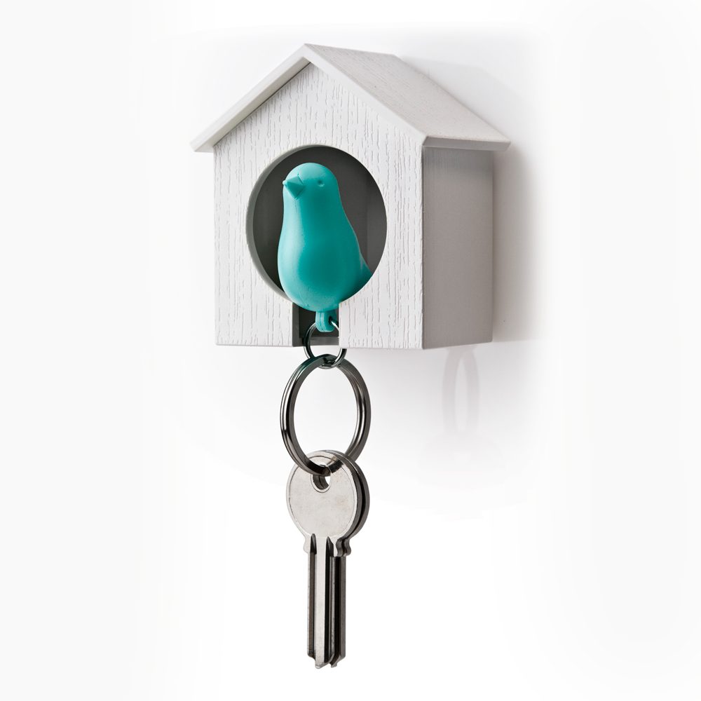Sparrow Sleutelhanger - Wit/Blauw - Qualy