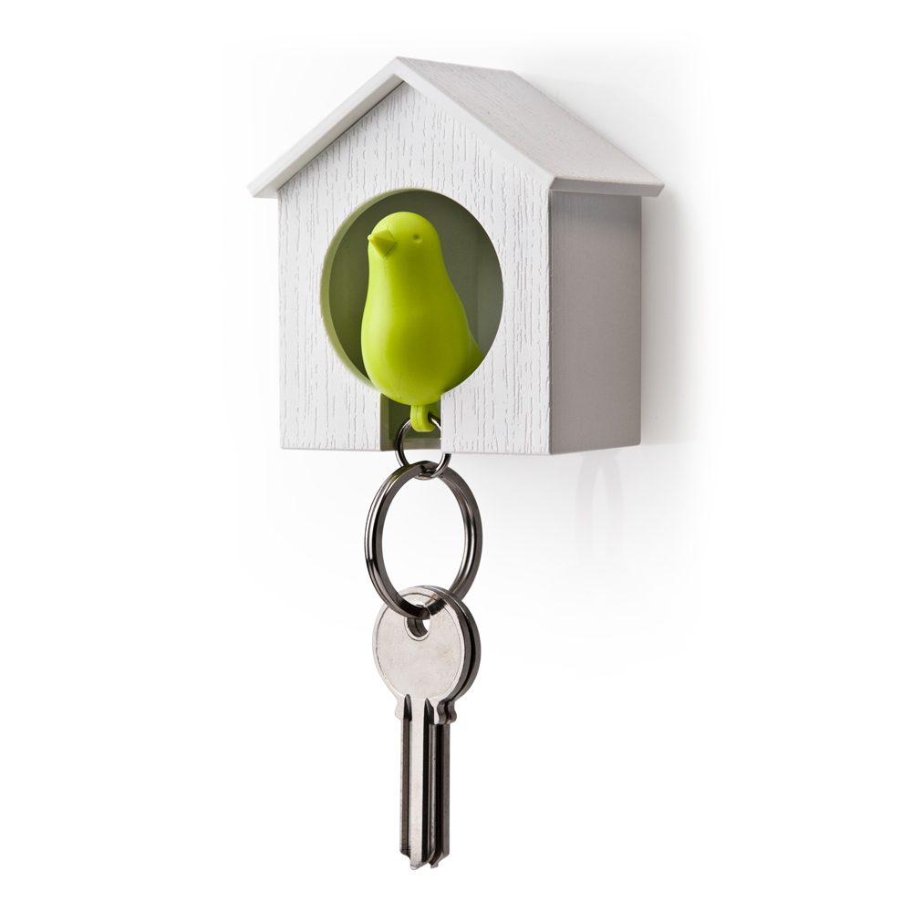 Sparrow Sleutelhanger - Wit/Groen - Qualy