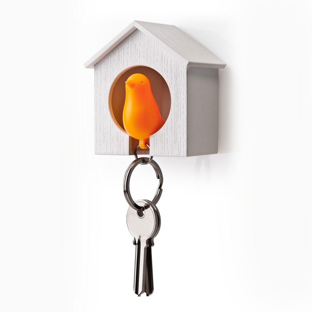 Sparrow Sleutelhanger - Wit/Oranje - Qualy