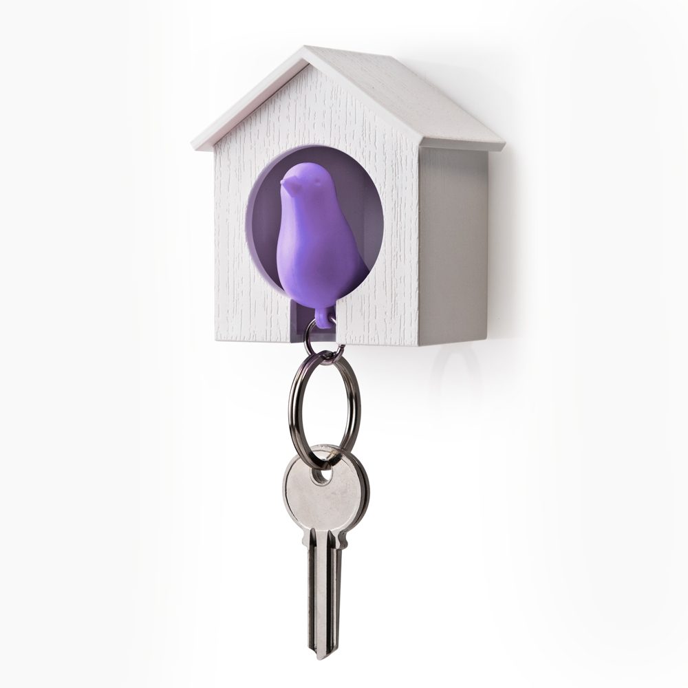Sparrow Sleutelhanger - Wit/Paars - Qualy