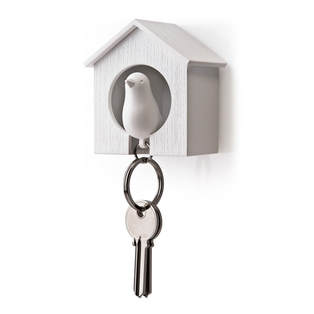 Sparrow Sleutelhanger - Wit/Wit - Qualy