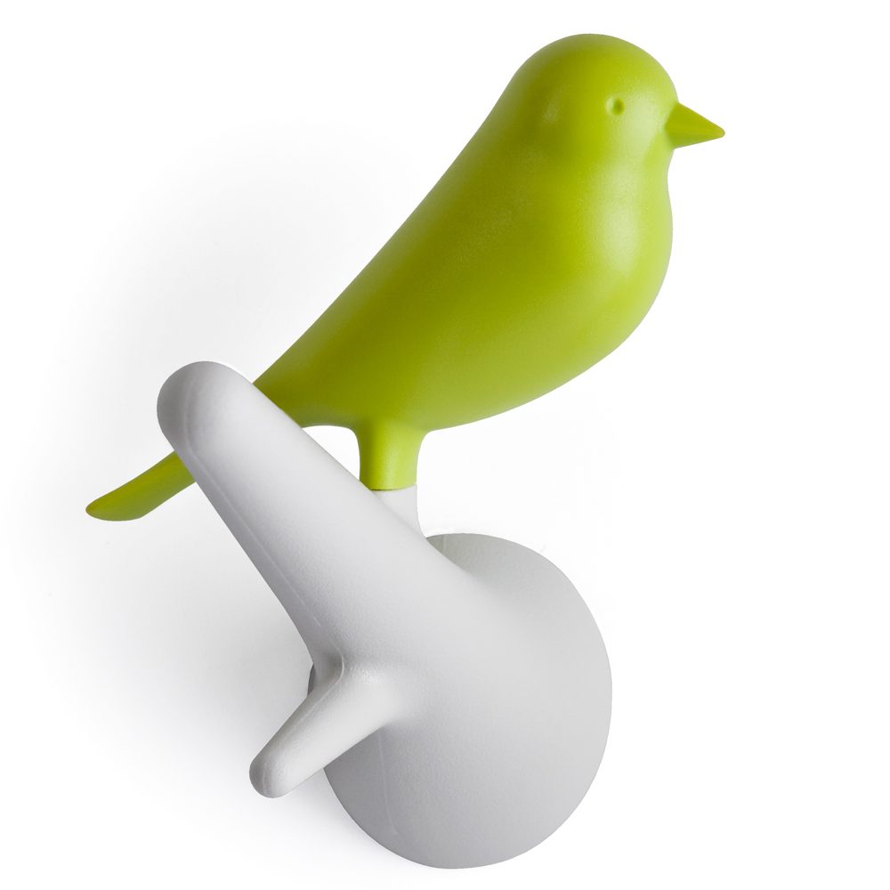 Vogel Kapstokhaken (Set Van 2) - Wit/Groen - Qualy