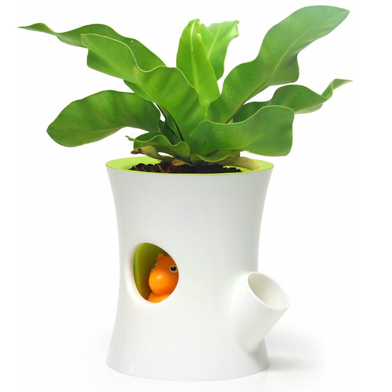 Zelfwaterende Bloempot Met Eekhoorn - Wit - Qualy