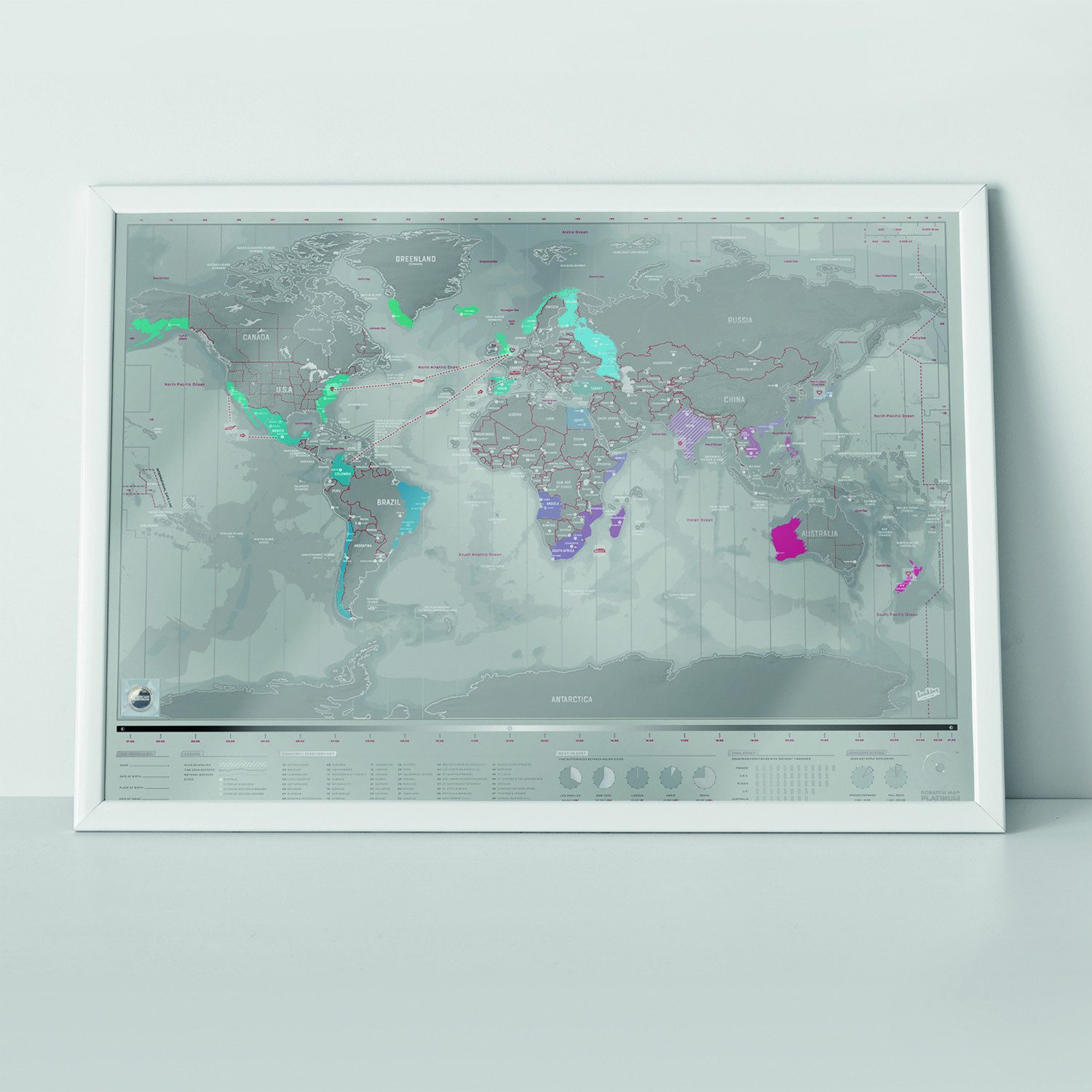 Scratch Map Platinum Kraswereldkaart - Luckies