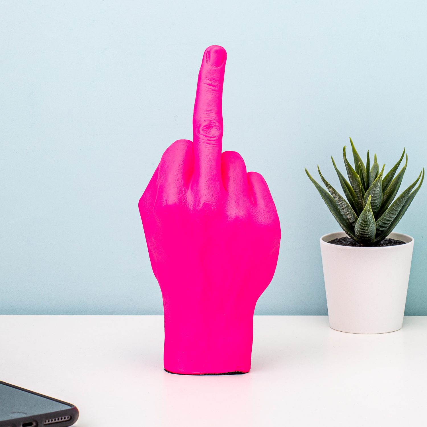 Middelvinger Beeld - Roze - Bitten