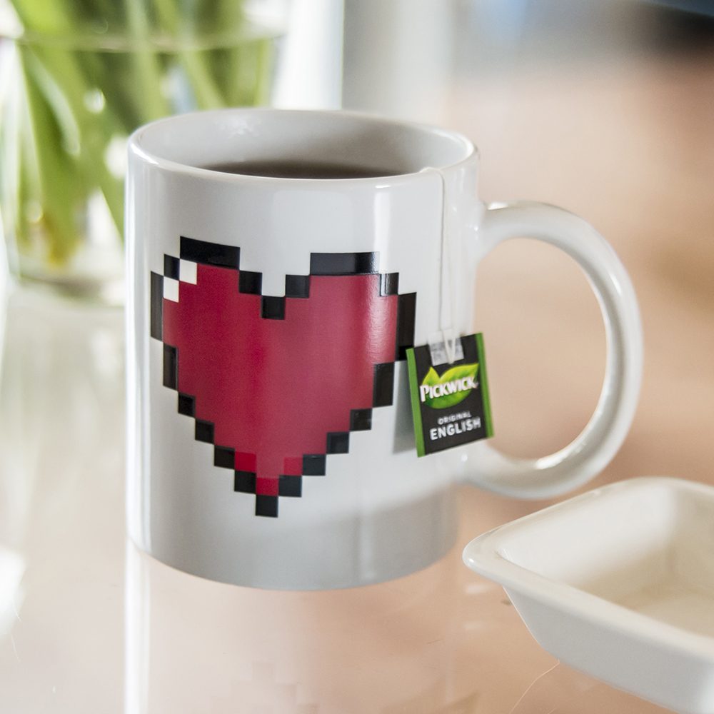 Warmtegevoelige Mok Pixel Hart - Kikkerland