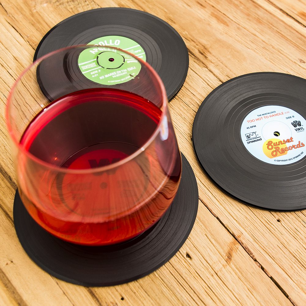 Spinning Hat Vinyl Onderzetters (Set Van 6) - Spinning Hat