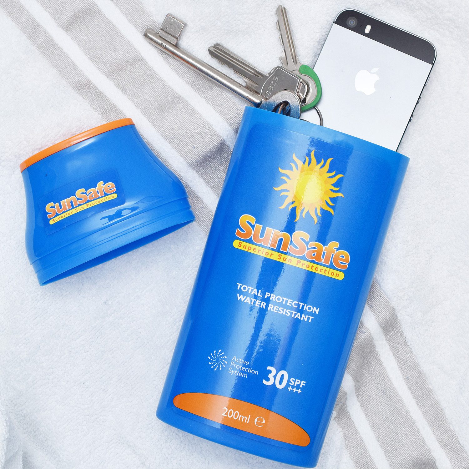 Zonnebrandcrèmefles Voor Spullen - Sunsafe Blauw - Oliphant